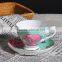 Elegant flora design bone china coffee cup with saucer