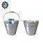 Simple galvanized metal pails with handle for sale