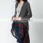 OEM Korean Style Designs Women Fashion Long Sleeve Charcoal Plaid-Hem Drape Sweater Cardigan