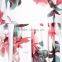 Ladies Sleeveless V Neck Back Zip Large Flower Print Knee LengthParty Dress