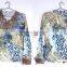 New fashion elegant print & embroidery chiffon ladies' blouse