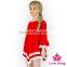 Christmas Dress Girl Clothes with tassel Application Long Sleeve Children Dress Ball Gown Red