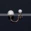 Elegant lady Pearl Bead Gold Plated Ear Piercing Pin earrings