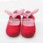 Girls dance red faux soft leather baby shoes