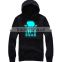 china cool product hoodies for boys stylish black EL lighting pullover