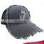 So cool Hip hop denim fabric half mesh trucker cap baseball cap with tassels