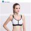 Plain Design Hot Sale High Impact Women White Zip Yoga Bra