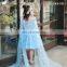 XXLF217 blue handsome hemline organza flowers flower girl dress patterns plain flower girl dress
