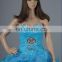 Newest!Eye-cathing Blue Prom Dresses HMY-E0034 Beaded Sparkling Ruffled &Layered Organza Ball Dress