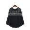 Ladies Rivet Long Sleeve Cotton Blending And PU Leather Hoodies Pullover