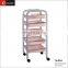 four wheels salon furniture beauty ABS plastic salon trolleys