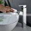 New arrival all copper square high body plating drawing basin faucet