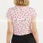 Женские коротко Sleeve Crew Neck Crop Tops T-рубашки