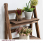 Uniquely finished easy clean folding display rack wood plants stand outdoor indoor ladder shelf