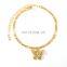 High Quality Gold Plated, Platinum Plated 304 Stainless Steel Cut Butterfly Anklet Charm Cuban Chain Anklet for Women Girls/