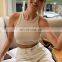 Tank Tops Sexy Crop Vest Solid Harajuku Korean Female Off Shoulder Knitted Khaki Summer Women Tops crop top