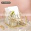 Storage Box Luxury Gold Metal Glass Acrylic Desk Perfume Make Up Vanity Stand Holder Makeup Cosmetic Organizer Mask Storage Box