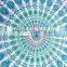 Indian Cotton Table Cloth Aqua Multicolored Mandala Printed Dinning Table Cloth Vintage Wall Hanging Throw Bed Sheet Cover TC25