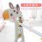 Colorful giraffe carton children indoor plastic slide and swing playground toys equipment kids small kindergarten toys for sale