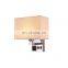 New bedroom light led creative plug lamp Chinese fabric hotel bedside lamps with USB plug interface charging wall lamp