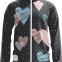 Custom Sublimation Black Jacket of Heart Shape Pattern with White Zipper