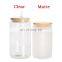Custom Logo16oz Sublimation Soda Cup Beer Can Shaped Glass with Bamboo Lid and Straw
