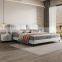 Nordic european designs leather wooden beds king queen size