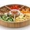 Wood bamboo lazy susan with removable dividers
