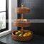 Hot Sale Three Tier Rattan Fruit Basket Cake Stand Round Tray With Leg for Table Handwoven Basket for Breakfast Wholesale