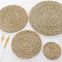 Natural Rattan Round Water Hyacinth Placemat Braided Straw Customized Table Mat