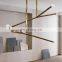 Modern European and American family hotel decoration lighting brass metal industrial style arrow large linear chandelier
