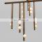 Postmodern Industrial Metal Brass 72 Bulb Descending Linear System Chandelier f Suitable for Home and Hotel Decoration Lighting