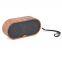 Caixa de som Bluetooth portátil de madeira para uso ao ar livre, com design em bambu, dois alto-falantes, tamanho mini e gancho inteligente