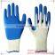 latex coated cotton glove/latex rubber gloves