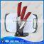 Handmade plastic banana shape handle ceramic kitchen knife