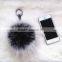 Fashion Charm Bag Real Raccoon Fur Pom Accessories keychain