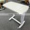 Mobile Hospital Bedside Dining Table Medical Over Bed Table With Wheels