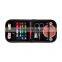 12.5*11.5*2.5 stainless steel/ plastic/ pu/metal sewing kit in zipper pouch