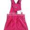 Wholesale Price Red Baby Winter Suspender Corduroy Party Dress for Girls