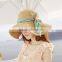 Beautiful print ribbon girls sun caps for summer women straw hat with bowknot                        
                                                Quality Choice