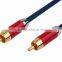 24k Gold Plated 1 RCA to RCA Audio Cable with black copper metal shell 2-Pack