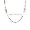 Rectangle Austrian Rhinestone Simulated Pearl Round Bead Long Figaro Chain Bamboo Necklaces & Pendants for Women Jewelry