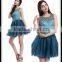 Bandage Beaded Crystal Blue Short Sexy Ladies Formal Dress Patterns