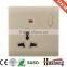 Double 13A wall socket with switch and neon