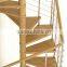 simple save space wood steel spiral stairs/ timber spiral staircase