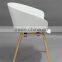 New Design Dining Room Furniture Plastic Chairs with Wooden Legs