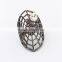 Stainless Steel Nail Rhinestone Big Cobweb Halloween Hollow Finger Ring Design