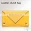Special washed leather clutch bag with a soft hand and chic look