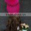 2016 Knitted Real Natural Raccoon Fur Attached Crochet Fancy Aduts Beanie Hats