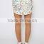 2015 new design floral print crurved hemline woman casual short pants